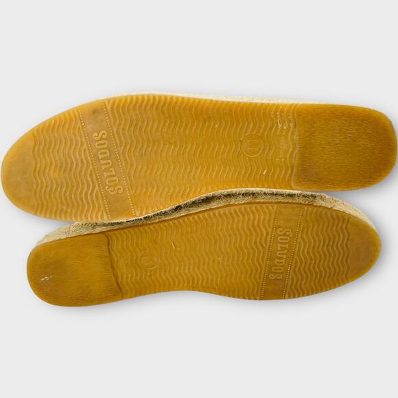 Anthropologie Soludos Pride Beige Espadrille Rainbow Slip On Flat Loafers Linen - Picture 9 of 12